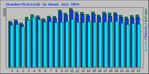 Stunden-Statistik im Monat Juli 2024